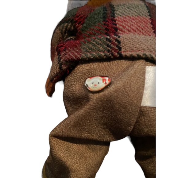 March Of Dimes Scarecrow Bear Bean Bag Plush Decor Corn Hat Plaid Coat Autumn - Picture 6 of 10